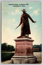 Prescott Statue Bunker Hill Charlestown Massachusetts Sculpture Mass MA Postcard picture
