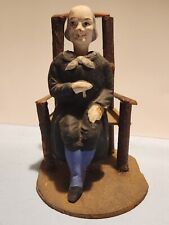 Antique German Composition Old Man Nodder In Twig Chair Bobblehead picture