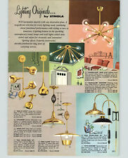 1956 PAPER AD 4 PG COLOR Stnola Lamps Lighting Mid Century Modern Adjustable picture