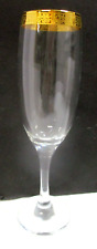 One Vintage Gold Trim Wine Champagne Glass picture