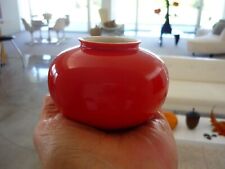 CHINESE PORCELAIN MIDDLE KINGDOM CHERRY RED SQUATTED JAR SIGNED picture