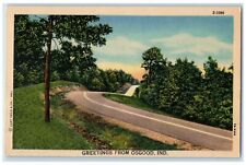 c1940s Greetings From Osgood Country Road Indiana IN Unposted Vintage Postcard picture