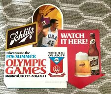RARE SCHLITZ BEER 1976 MONTREAL SUMMER OLYMPIC GAMES ADVERTISING SIGN MILWAUKEE picture