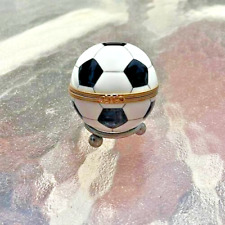 Vintage Limoges Peint Main France Trinket Box Soccer Ball picture