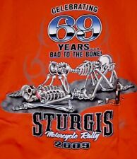 Harley-Davidson XL Pocket T-Shirt Vintage Sturgis Rally SD 2009 Orange 69 Years picture
