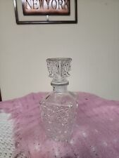 Vintage Mid Century Decanter Etched Glass Crystal With Plug. picture