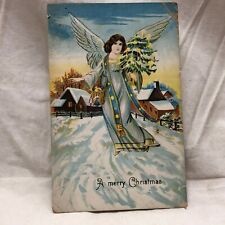 Vintage 1909 Angel Christmas Greeting Postcard Made in Germany picture