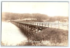 c1940's View Of Highway Bridge Walker Minnesota MN RPPC Photo Vintage Postcard picture