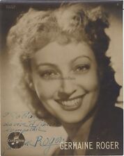 Germaine Roger singer actress born in Marseille autographed photo vintage c1935 picture