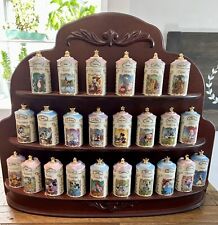1995 Walt Disney Lenox complete Spice Jar Collection With Original Wooden rack picture