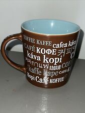 2008 Starbucks 16oz Brown/Blue/White Coffee in Different Languages Mug picture