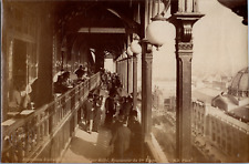 Paris, Universal Exhibition, Eiffel Tower and 1st Floor Promenoir, Vintage pr picture