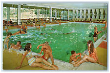 c1950's Men Meeting Women, Pool, Kutsher's Country Club Monticello NY Postcard picture