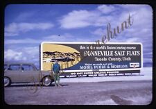 Bonneville Salt Flats Billboard Sign Utah 35mm Slide 1960s Mobil Oil picture