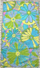 Vintage Textile Sample Green Geometric Mod Floral Print picture