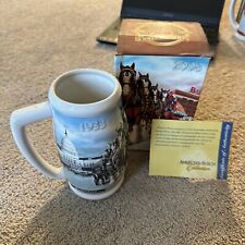 2008 Budweiser Collectible Beer Stein  Winter  Holiday Christmas Large Mug W Box picture
