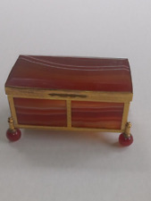 Antique 19th Century Red Banded Agate trinket box picture