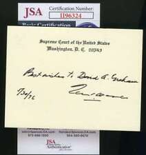 Tom Clark JSA Cert Hand Signed Supreme Court Justice Card Autograph picture