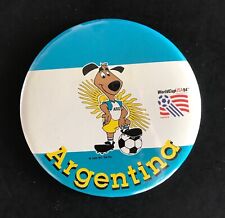 1994 Argentina World Cup Soccer Football Futbol Dog Button Pin Pinback 94 USA picture