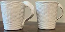 NANTUCKET HOME PORCELAIN COFFEE/TEA CUP/MUG WHITE WOVEN WEAVE PATTERN picture