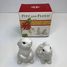 Fitz & Floyd Flower Market “Rabbit”Ceramic Salt And Pepper Shakers With Stoppers picture