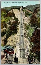 Vtg California CA Mt Lowe Great Incline Cable Car Railway 1910s View Postcard picture