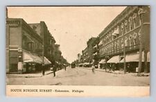 Kalamazoo MI-Michigan, South Burdick Street Storefronts, Vintage Postcard picture