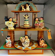 Vtg Lot of 8 Enesco Friends of a Feather Figurines, Including stand. picture