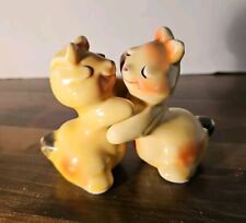 Vintage Van Tellingen Hugging Bears Ceramic Salt and Pepper Shakers set yellow picture