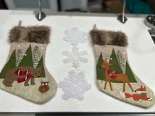 2 Christmas Stockings/3 Big Snow Flake Ornaments  picture