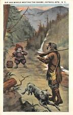 Rip Van Winkle Meeting The Gnome Catskill Mts NY Fantasy c1920s Vintage Postcard picture