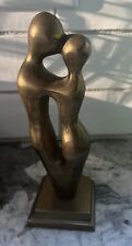 Vtg Nude Woman with A Man Bronze Brass Sculpture Female Form Art 7” Romantic picture