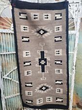 Antique Navajo Rug Handwoven Wool Native American Blanket 30x58 picture