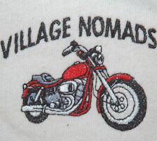 Vtg VILLAGE NOMADS Motorcycle Club SHIRT Rare M/C Biker STITCHED LOGO Florida picture