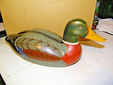 Vintage Painted Wooden Duck Decoy Collectible Artist Signed 1984 picture
