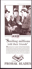 1931 Print Ad Probak Blades Razor Blades picture