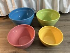 Vintage BIA Portugal Pastel Colors Ceramic Baking Nesting Mixing Bowl Set picture