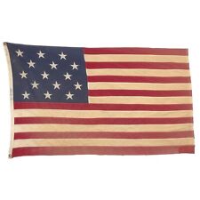 Vintage Cotton Sewn Star Spangled Banner American Cloth Flag Textile Art USA picture