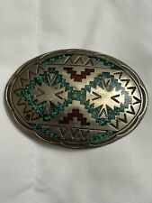 Vintage Silver Indian Chief Belt Buckle picture