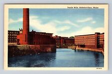 Biddeford-Saco ME-Maine, Textile Mills, Harbor, Antique Vintage Postcard picture
