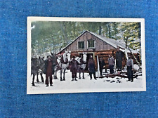 Massachusetts (?) Winter Scene Vintage (Early 20th Century) Postcard; Horses picture