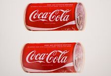 2 vtg 80s COCA COLA COKE POP SODA CAN ADVERTISING LARGE DECAL STICKER 12