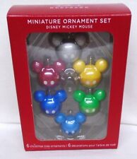 Hallmark Miniature Ornament Set of 6 Disney Mickey Mouse Heads Multiple Colors picture