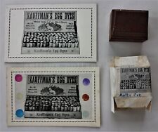 LOT antique KAUFFMAN'S EGG DYES master cut printing block &ad cards GAP PA #3 picture