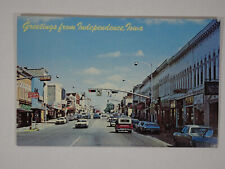 c1960s Postcard Greetings From Independence IA Highway 20 Cars Unposted USA picture