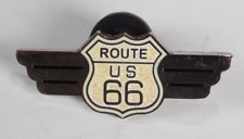US Route 66 Pin Winged Sign Mother Road Chrome Lapel Hat picture