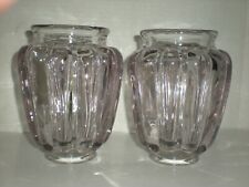 Lamp Shades Pair amethyst Gas Light Ribbed Very Thick Heavy Glass Extremely Rare picture