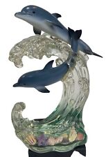 Vintage Lenox Dolphin Figurine Ocean Wave Resin Shells Delight & Acrobats 2001 picture