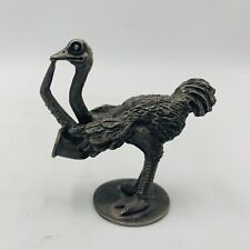 Hudson Pewter Strike Up The Band Anthropomorphic Ostrich Playing Horn Figurine picture