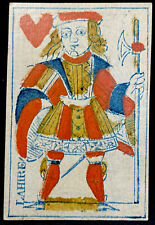 Gorgeous XVIII Century Jack of Hearts Antique Playing Cards Historic Rare Single picture